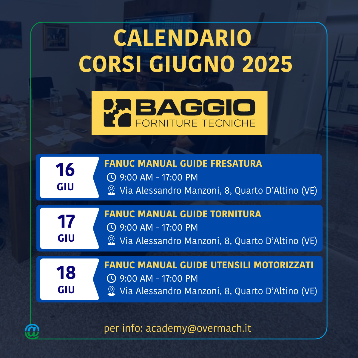 CALENDARIO CORSI GIUGNO BAGGIO 2025 CALENDARIO CORSI GIUGNO BAGGIO 2025